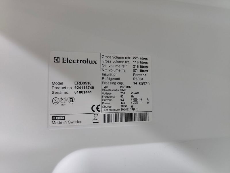 Холодильник Electrolux ERB3516 130W 216+87л sn 61801441 n620 000053002 фото