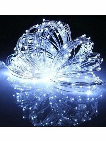 Гирлянда светодиодная нить капля росы SK 200хLED USB Cold Light с блоком ЗУ 000042958 фото
