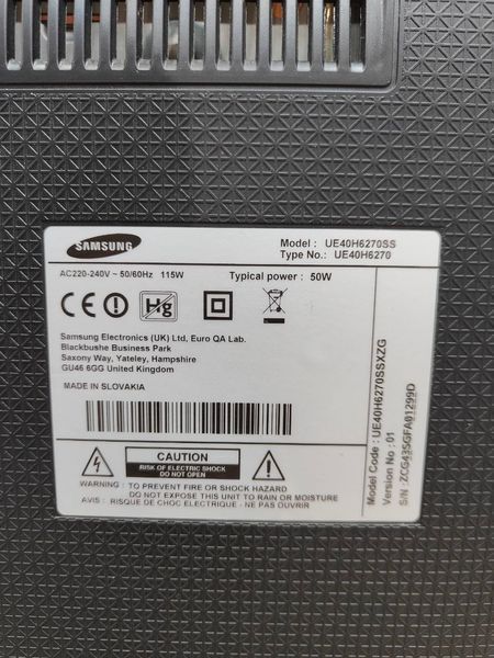 Телевізор 40 Samsung UE40H6270SS LED Full HD 3D Smart TV115w sn ZCG43SGFA01299D 000051507 фото