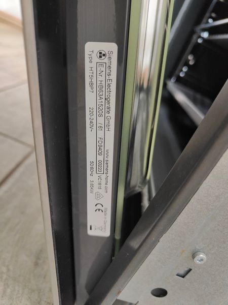 Духовой шкаф Siemens HB63A1520S 3650W sn 940900223 n501 000050568 фото