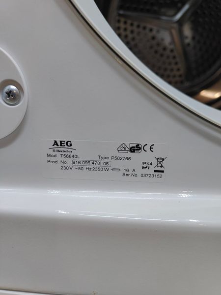Сушильна машина AEG T56840L 2350W 7 кг sn 03723152 000049939 фото