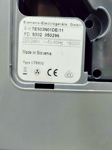 Кавомашина Siemens TE503N01DE 1600w sn 9302 050296 000024324 фото