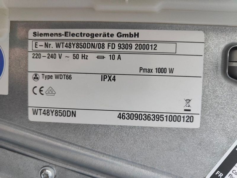 Сушильная машина Siemens iQ800 WT48Y850DN 08 1000W 9кг sn 9309200012 000053591 фото