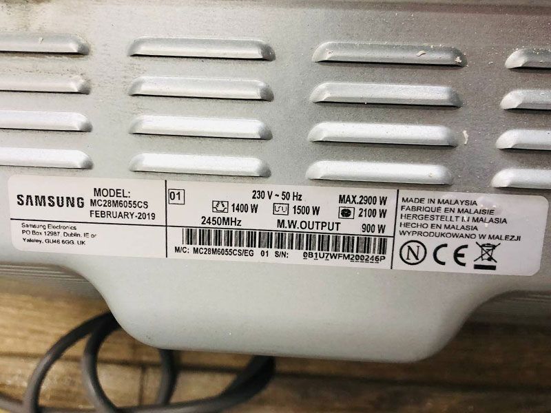 Мікрохвильова піч Samsung MC28M6055CS 2900w гриль 1500w sn 0B1U7WFM200246P 000043950 фото