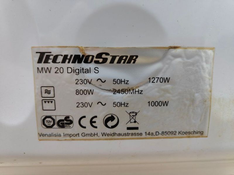 Микроволновая печь TechnoStar MW20 1270W sn 85092 000050685 фото