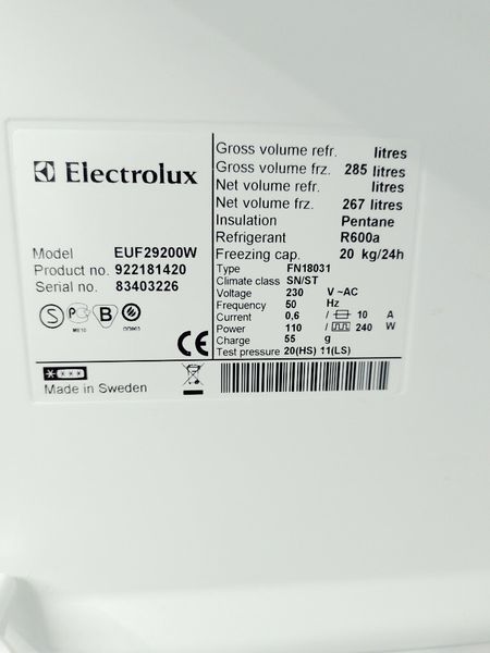 Морозильная камера Electrolux EUF29200W 000040147 фото