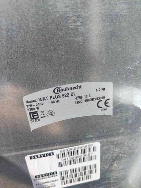 Стиральная машина вертикальная Bauknecht WAT PLUS 622Di 2300W 6kg sn 858362203020 DT350 000049803 фото