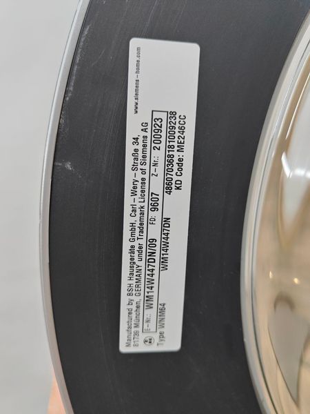 Стиральная машина Siemens iQ700 WM14W447DN 09 2300W 7кг sn 9607200923 000053606 фото
