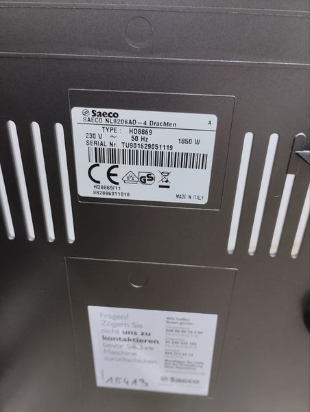 Кавомашина Saeco Moltio HD 8869 sn TU901629051119 000047096 фото