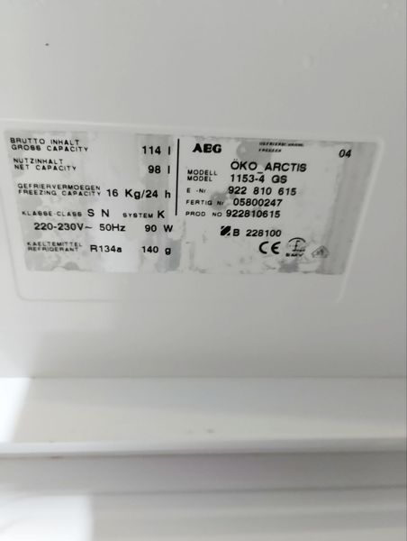 Морозильная камера AEG OKO ARCTIS 11534 GS 90W 98л sn 922810615 000047928 фото