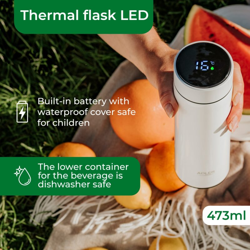 Термос Adler AD 4506 white LED 473ml