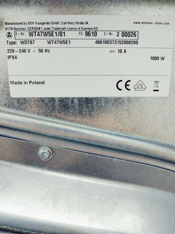 Сушильна машина Siemens IQ700 WT47W5E1 01