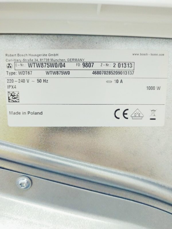 Сушильна машина Bosch Serie8 WTW875W0 04