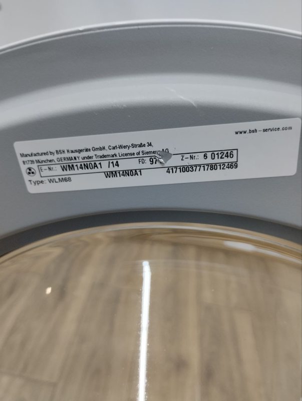 Пральна машина Siemens WM14N122 46 2300W sn 601296 n358