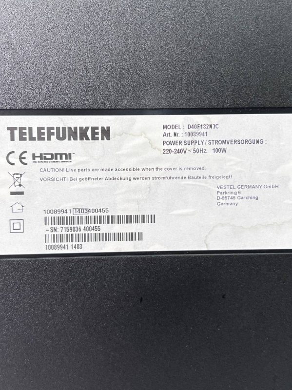 Телевізор 40 Telefunken D40F182N3C LED Full HD