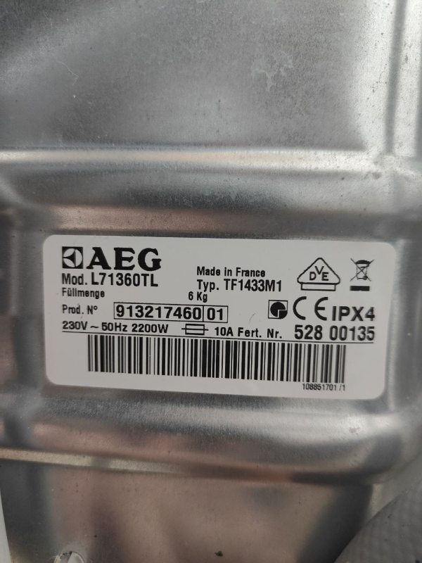 Пральна машина вертикальна AEG Protex L71360 2200W 6кг sn 52800135