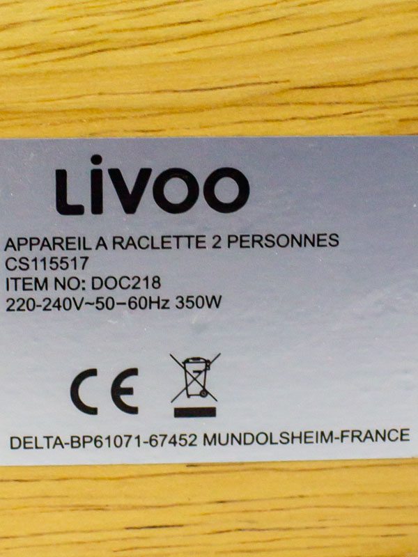 Гриль раклетный Livoo DOC218