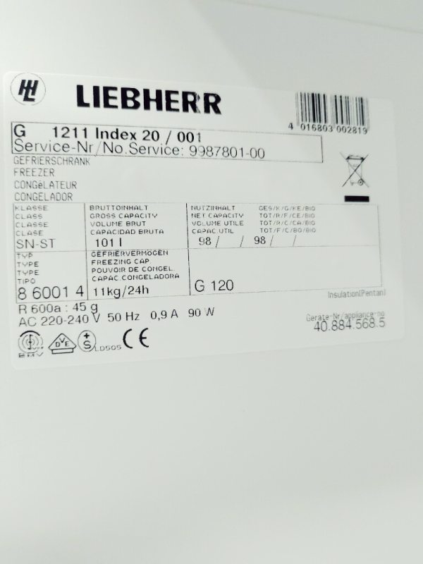 Морозильный шкаф Liebherr G 1211 Index 20 001