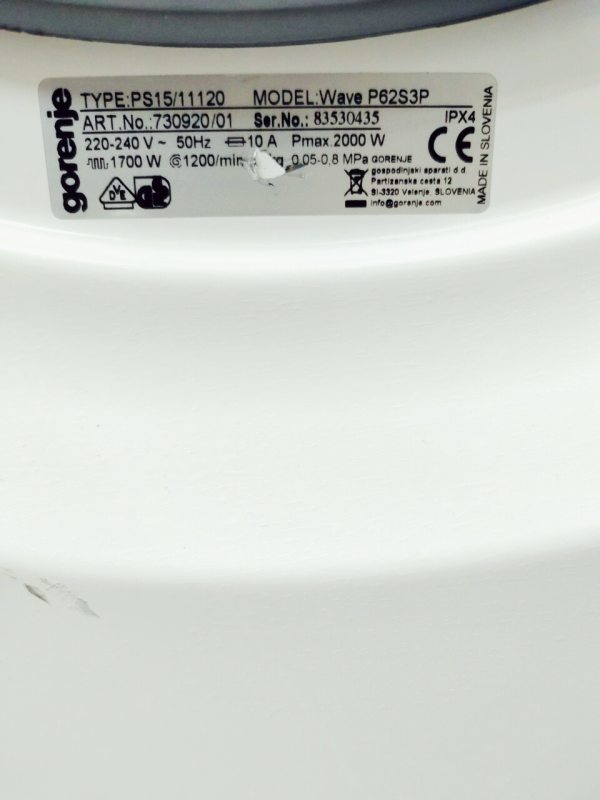 Пральна машина Gorenje WaveActive P62S3P