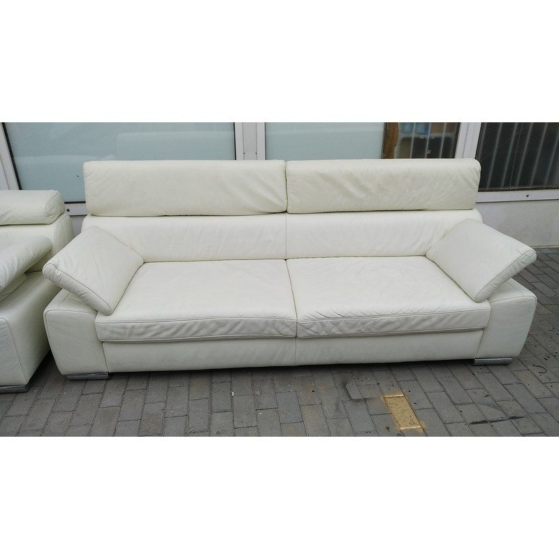 Комплект мебели два дивана кожаный белый 1410141013