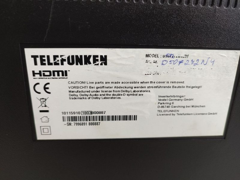 ТБ 50 Telefunken D50F272N4 Full HD