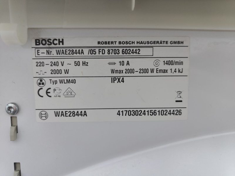 Пральна машина Bosch Maxx 6 WAE2844A 05 2300W 6 кг sn 8703 602442