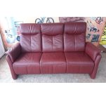 Комплект мебели два дивана тройка и двойка + кресло реклайнер кожаный вишневый