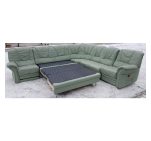 Угловой диван кожаный зелёный 2211221101