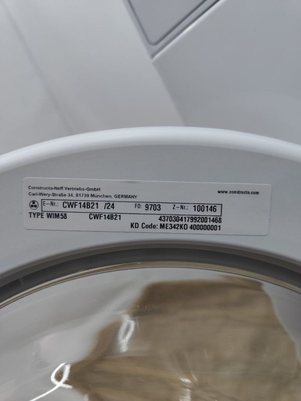 Пральна машина Constructa CWF14B21 2300W 6кг sn 9703100146