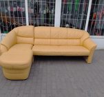 Угловой диван кожаный желтый 20200410009