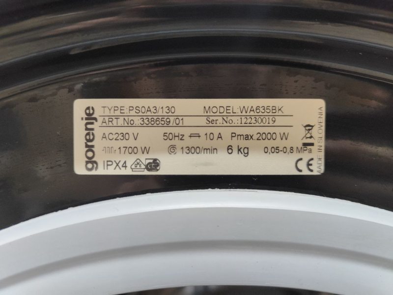 Пральна машина Gorenje WA635BK 2000W 6кг sn 12230019