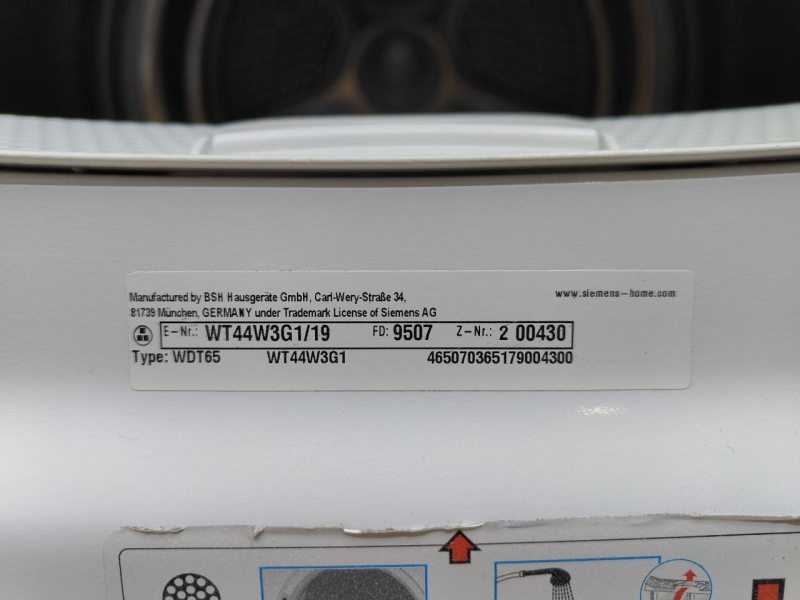 Сушильна машина Siemens iQ500 WT44W3G1 19 800W 7кг sn 9507200430