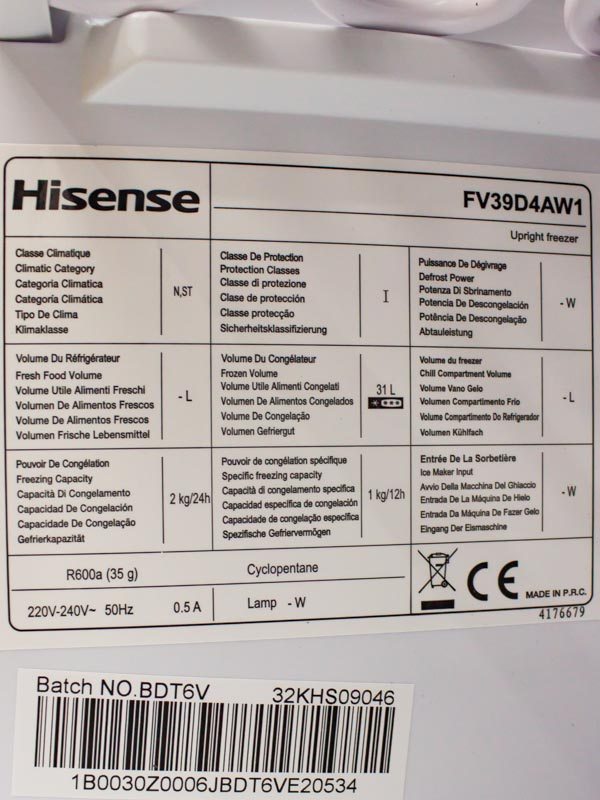 Морозильна камера Hisense FV39D4AW1
