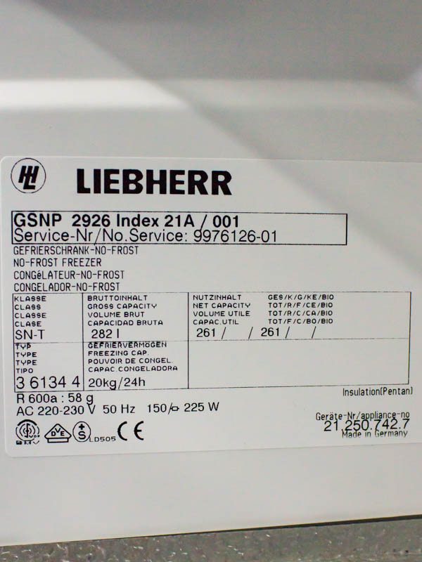 Морозильный шкаф Liebherr GSNP 2926 Index 21A 001