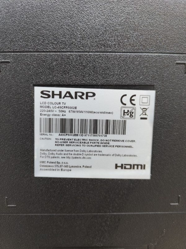 ТБ Sharp LC49CFF6002E 110W sn A49CF6002EB13D97117560701738