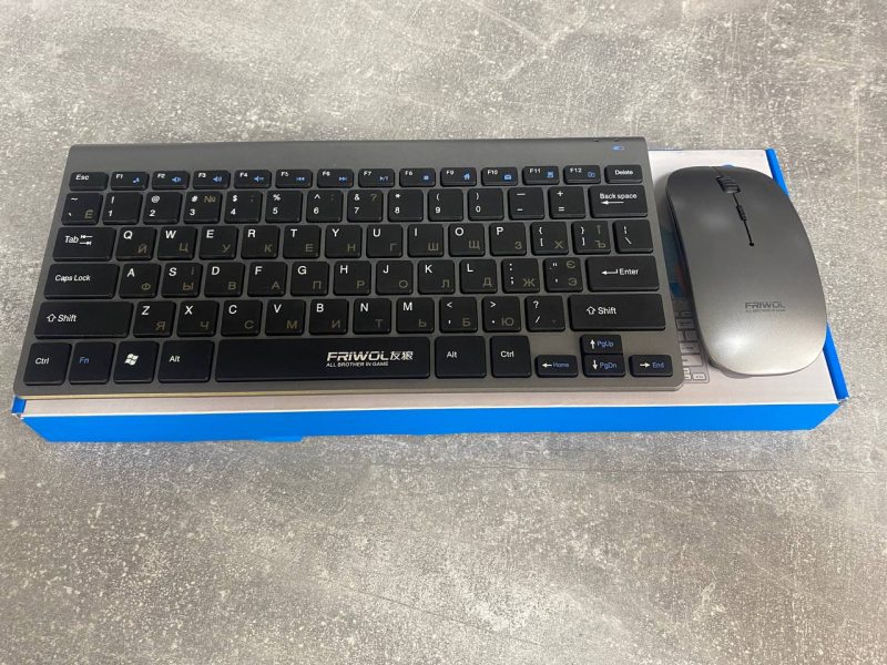 Комплект клавіатура та миша бездротової USB TRY WT110 Wireless чорно сіра