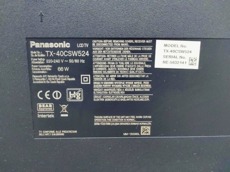 ТБ 40 Panasonic TX 40CSW524 LCD Full HD WiFi