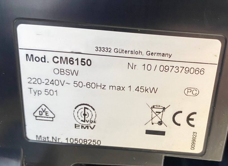 Кавомашина Premium CM6150 1450 Вт sn 10 097379066