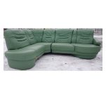Угловой диван кожаный зелёный 2211221102