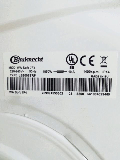 Пральна машина Bauknecht MOD WA Soft 7F4