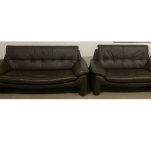 Комплект мебели два дивана тройка и двойка кожаный коричневый