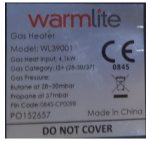 Обігрівач газовий кераміка WarmLite WL 39001 14.4 kW