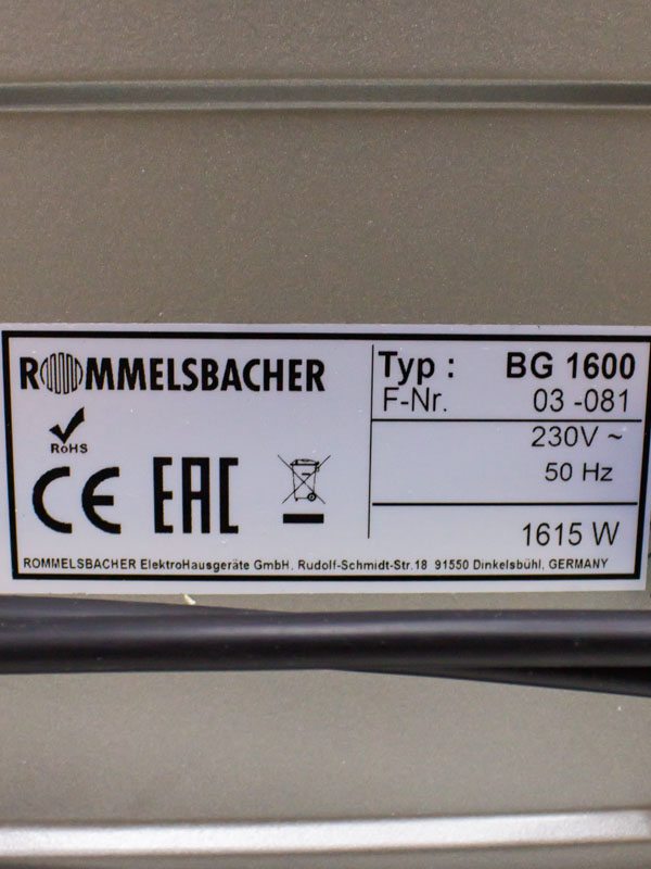 Електродуховка міні піч Rommelsbacher Maxi Ofen BG 1600