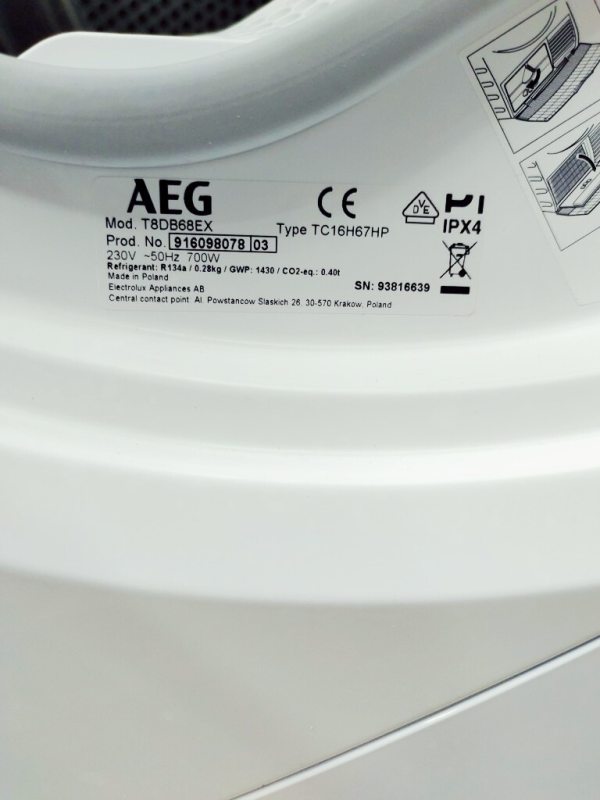 Сушильна машина AEG 8000 Series T8DB68EX