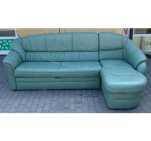 Угловой диван зелёный кожаный 0803080309