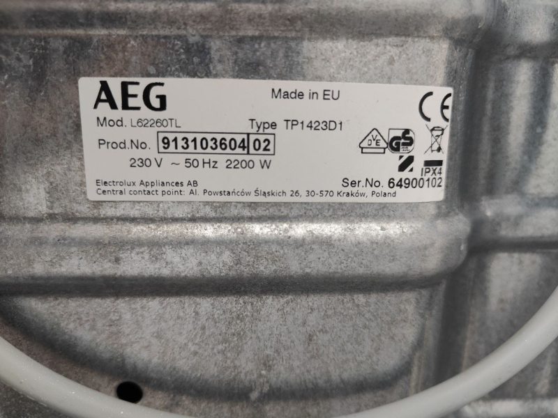 Пральна машина вертикальна AEG Lavamat Protex L62260TL 2200W 6кг sn 64900102