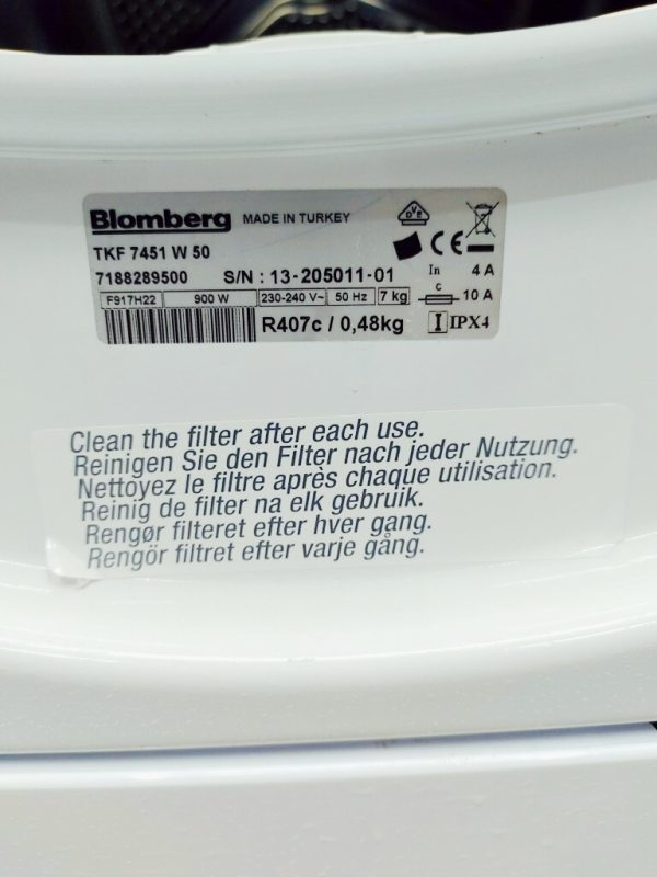 Сушильна машина Blomberg TKF 7451 W 50