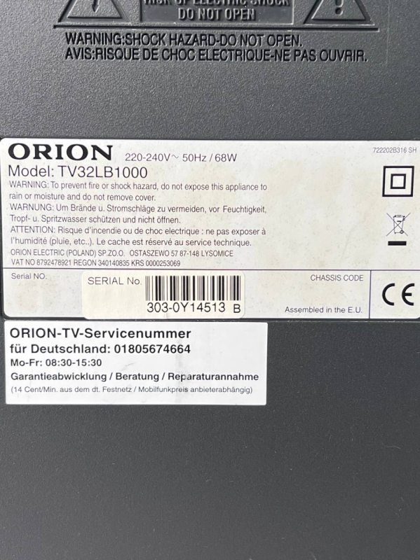 Телевізор 32 Orion TV32LB1000 Full HD