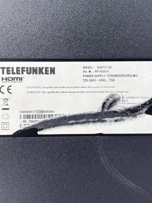 Телевізор 40 Telefunken D40F272A3 LED Full HD