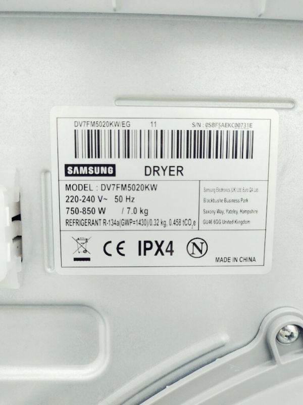 Сушильна машина Samsung DV7FM5020KW